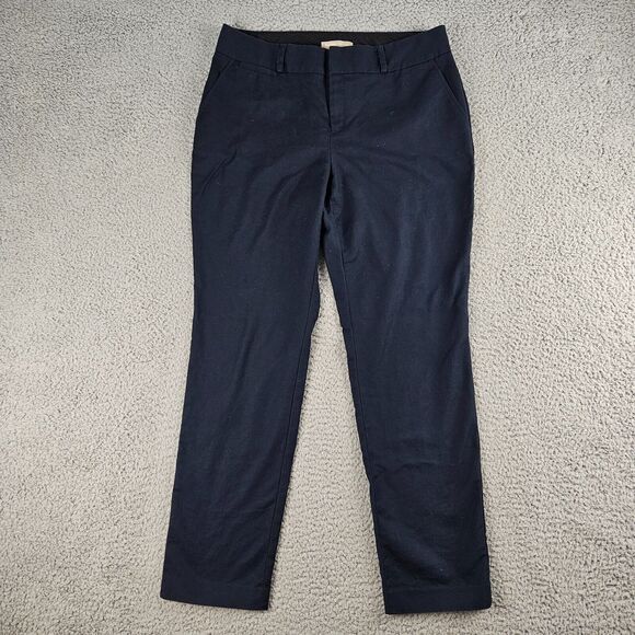 Banana Republic Pants Womens 10R Black Jackson Fit Tapered Flat Front Work Chino - Picture 1 of 13